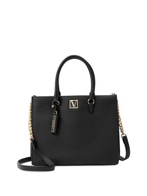 The Victoria Structured Satchel, Black Lily