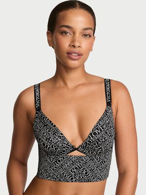 Logo Shine Strap Smooth Longline Demi Bra