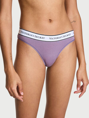 Logo Cotton Thong Panty