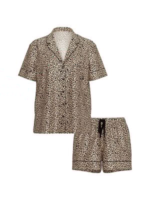 Glazed Satin Short Pajama Set,  Glazed Satin Short Pajama Set