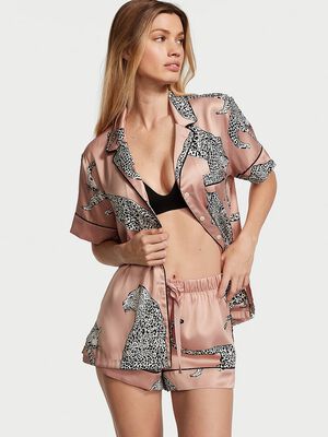 Satin Short Pajama Set,  Satin Short Pajama Set