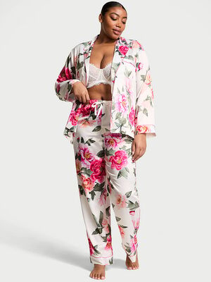 Glazed Satin Long Pajama Set