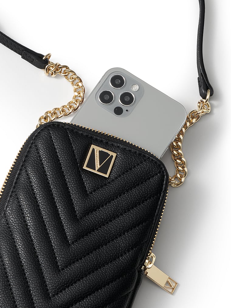Quilted Phone Crossbody Chain Bag image number null