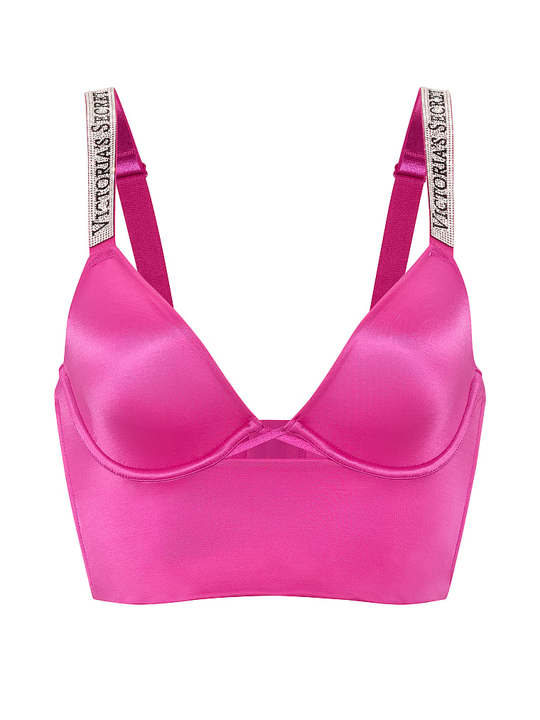 Logo Shine Strap Smooth Longline Demi Bra image number null