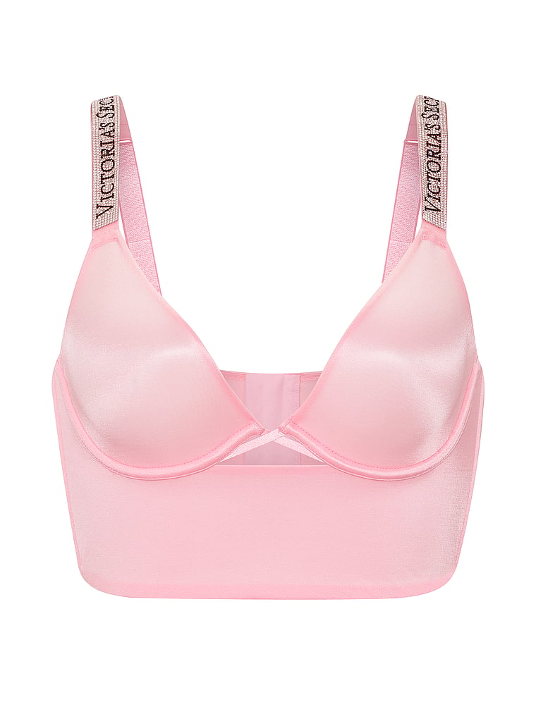 Logo Shine Strap Smooth Longline Demi Bra image number null