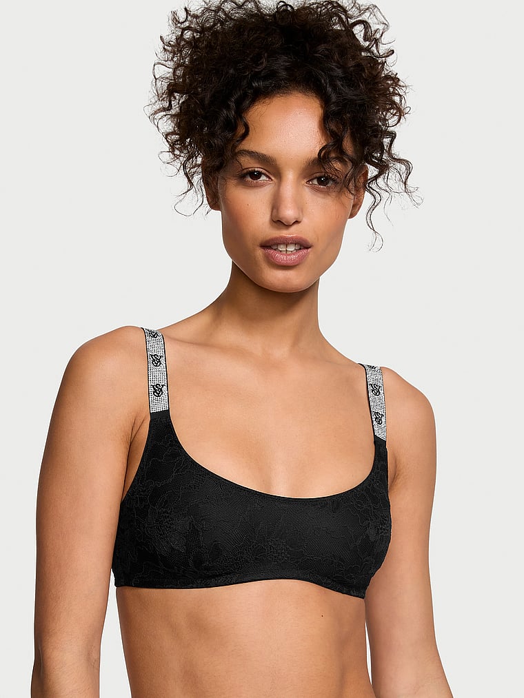 Shine Strap Lace Scoop Bralette image number null