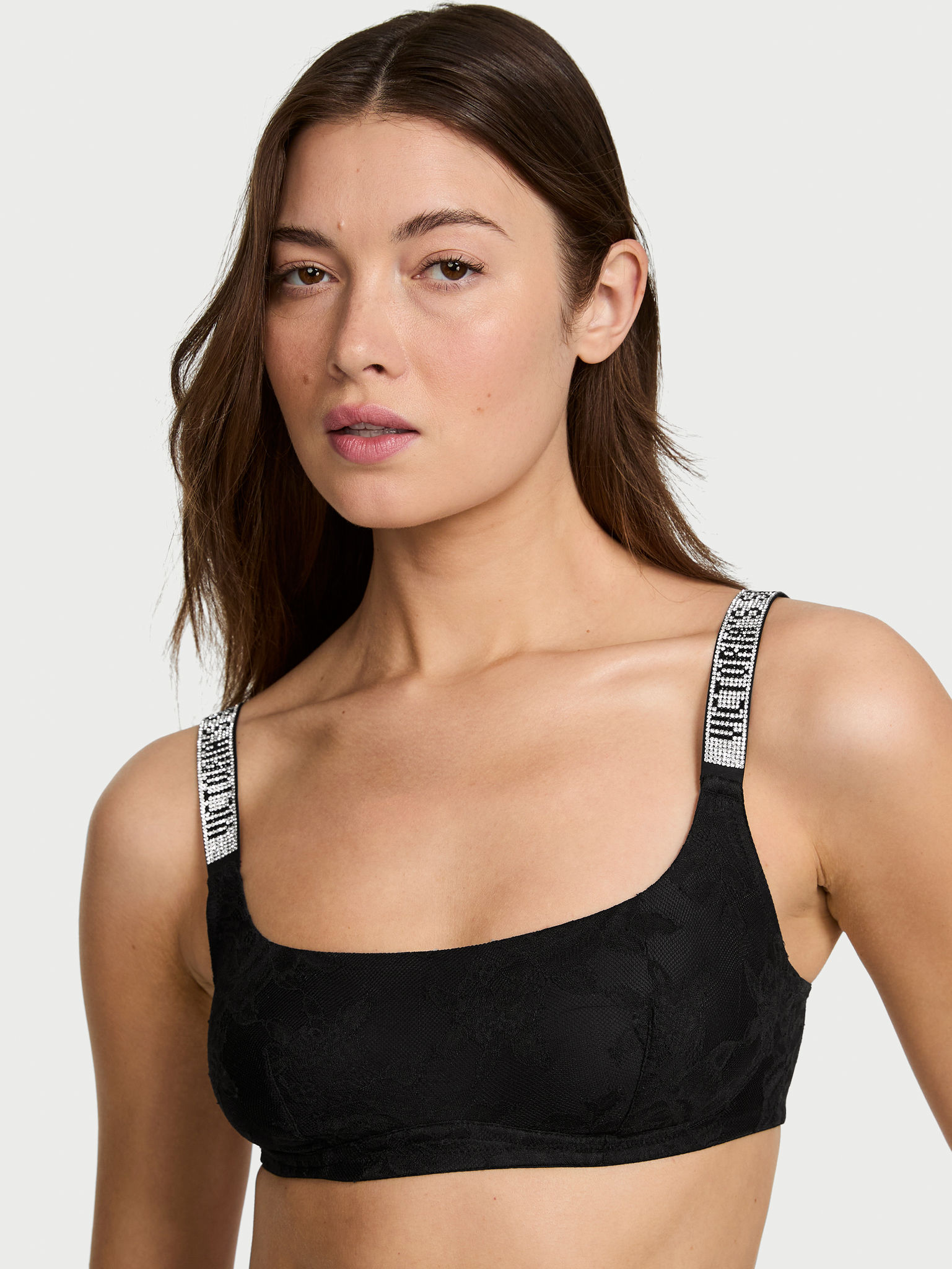 Shine Strap Lace Scoop Bralette image number null