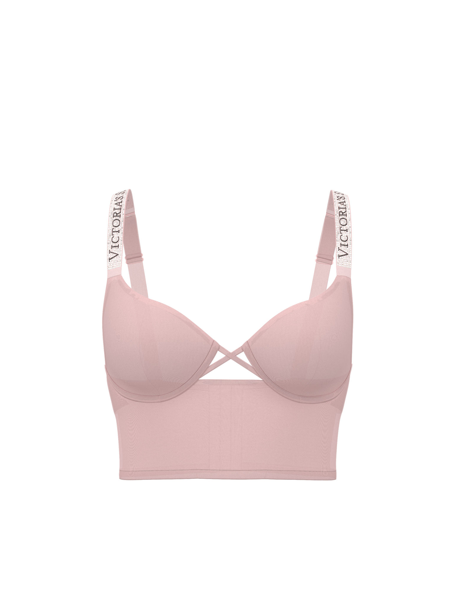 Logo Shine Strap Smooth Longline Demi Bra image number null