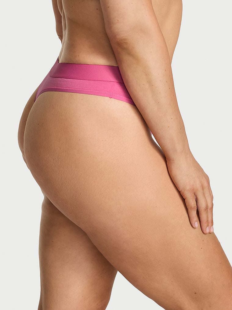 Logo Cotton Shine Patch Thong Panty image number null