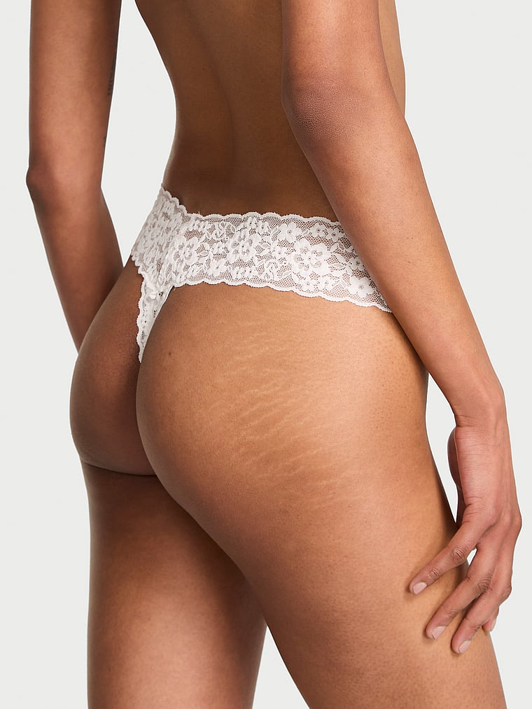 Blossom Lace Thong Panty image number null