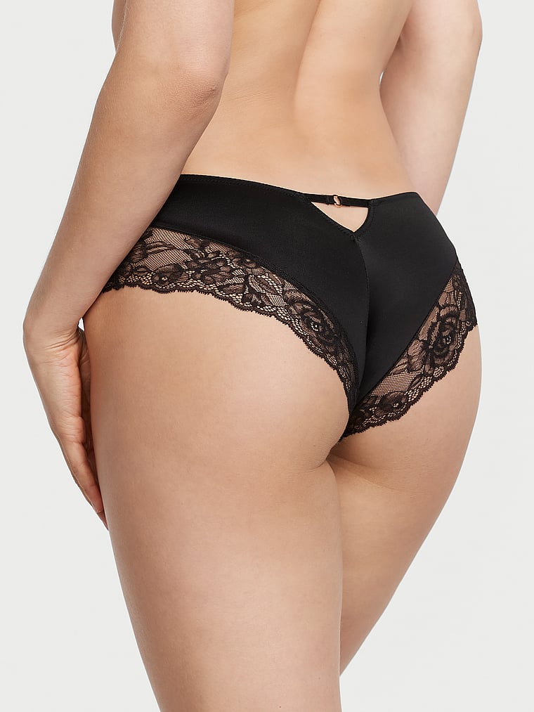 Rose Lace-Trim High-Leg Cheeky Panty image number null