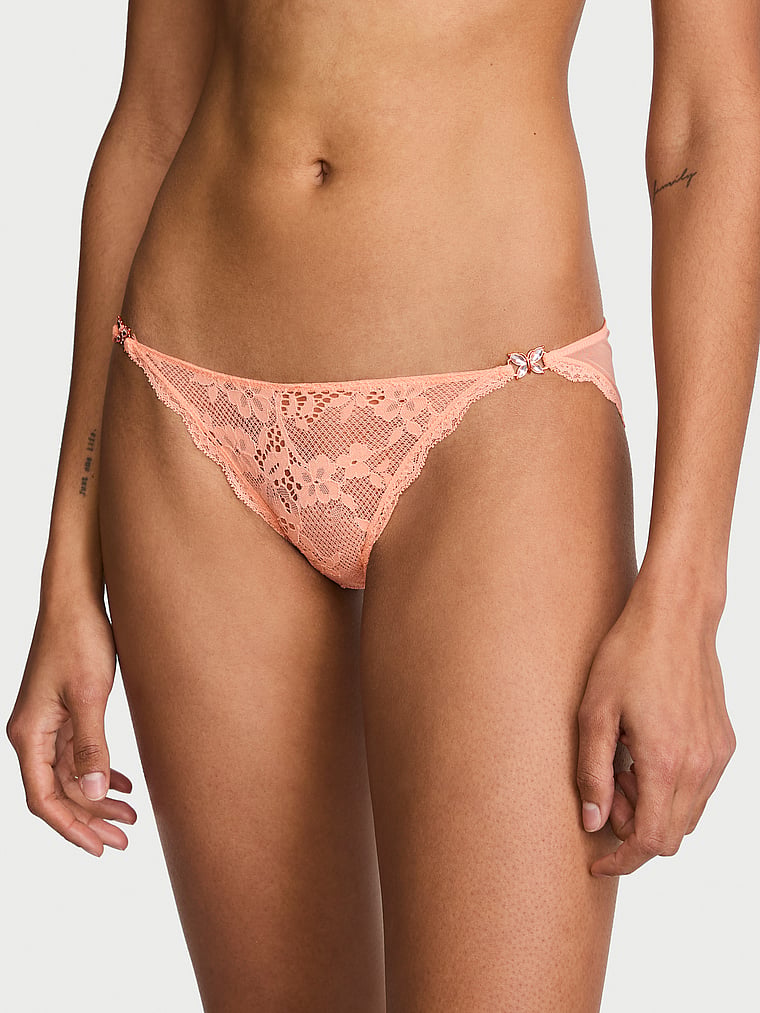 Twinkle Butterfly Lace & Mesh Bikini Panty image number null