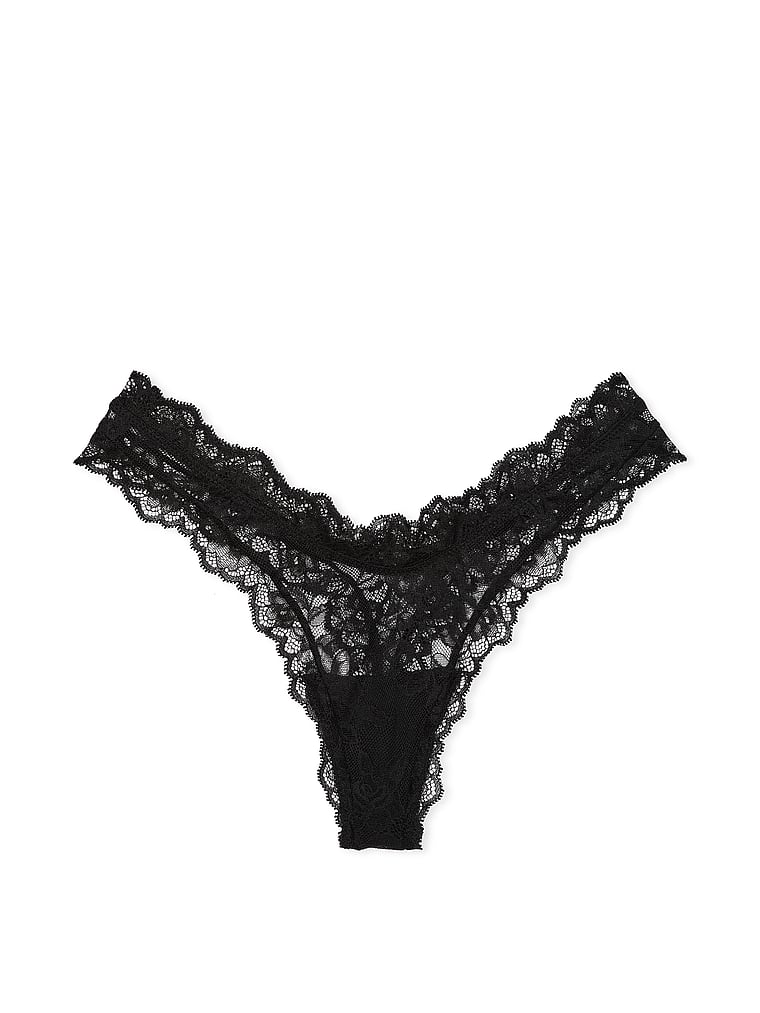 Rose Lace High-Leg Thong Panty image number null