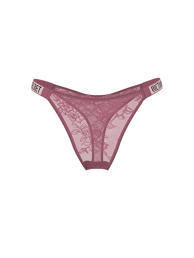 Shine Strap Lace Thong Panty image number null