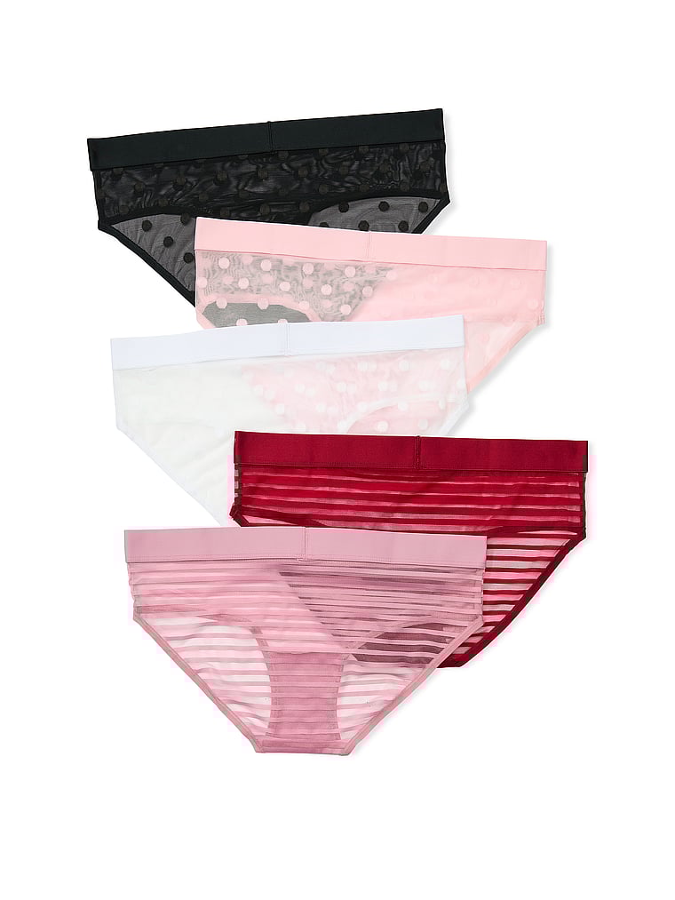 5-Pack Sheer Heritage Logo Hiphugger Panties image number null