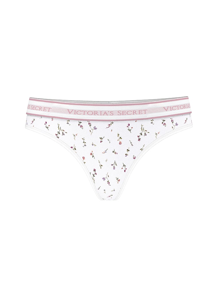 Logo Cotton Thong Panty image number null