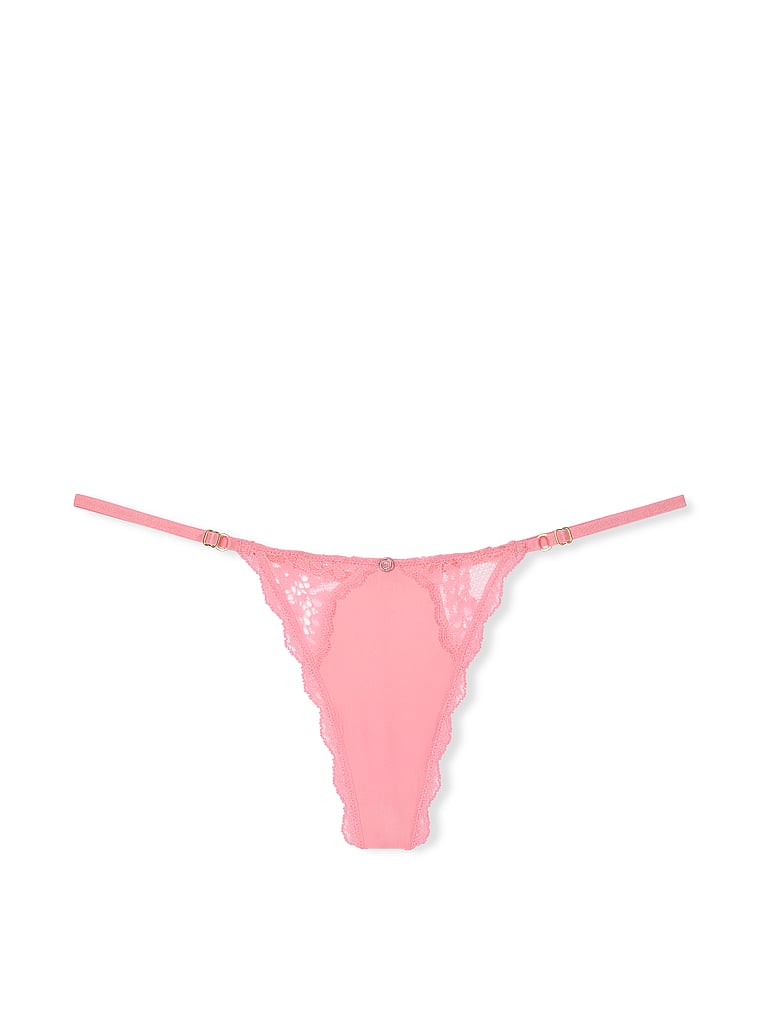 Lace-Trim Adjustable V-String Panty image number null