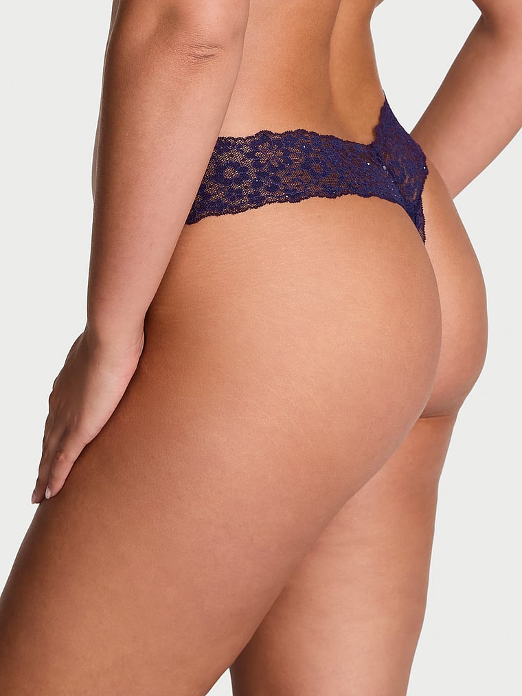 Sequin Posey Lace Thong Panty image number null