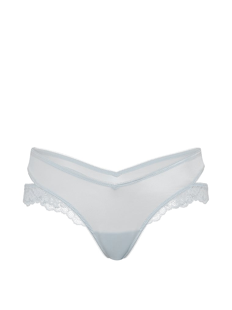 Rose Lace-Trim Cut-Out Thong Panty image number null