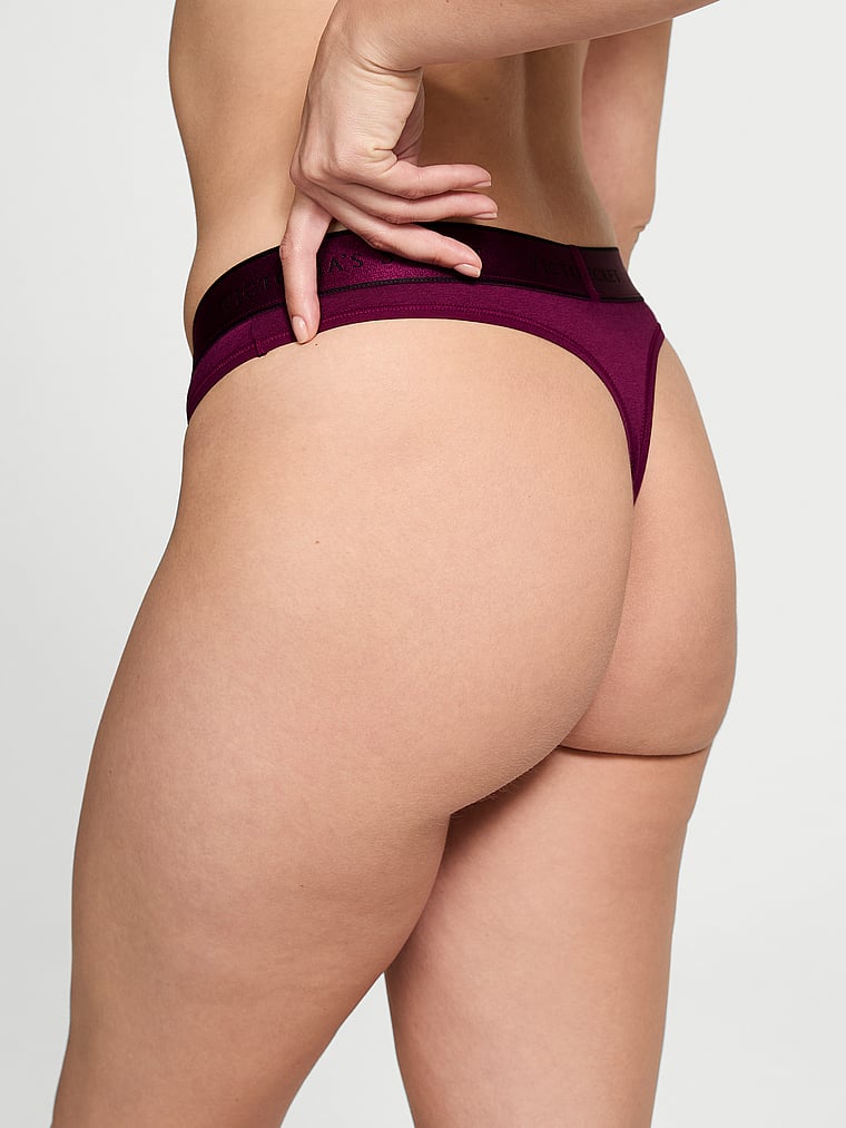Logo Cotton Thong Panty image number null