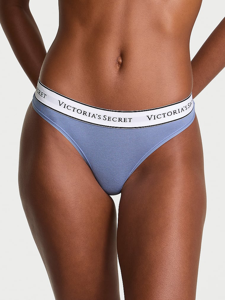 Logo Cotton Thong Panty image number null