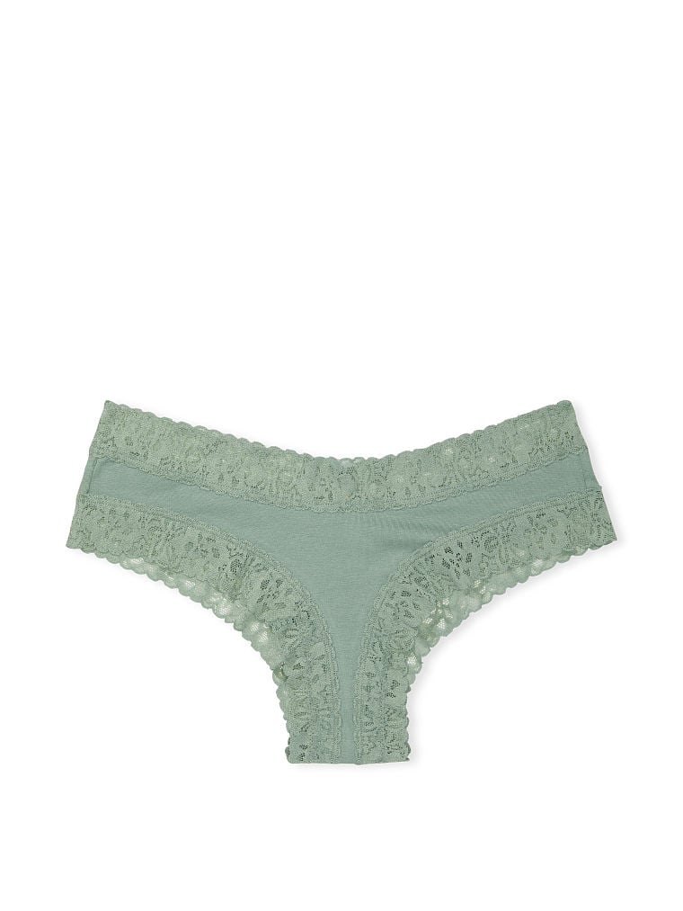 Lace Waist Cotton Cheeky Panty image number null