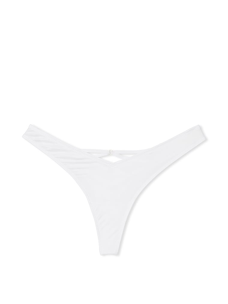 Smooth Strappy-Back High-Leg Thong Panty image number null