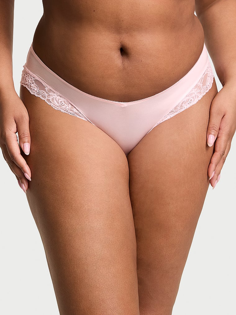 Rose Lace-Trim High-Leg Cheeky Panty image number null