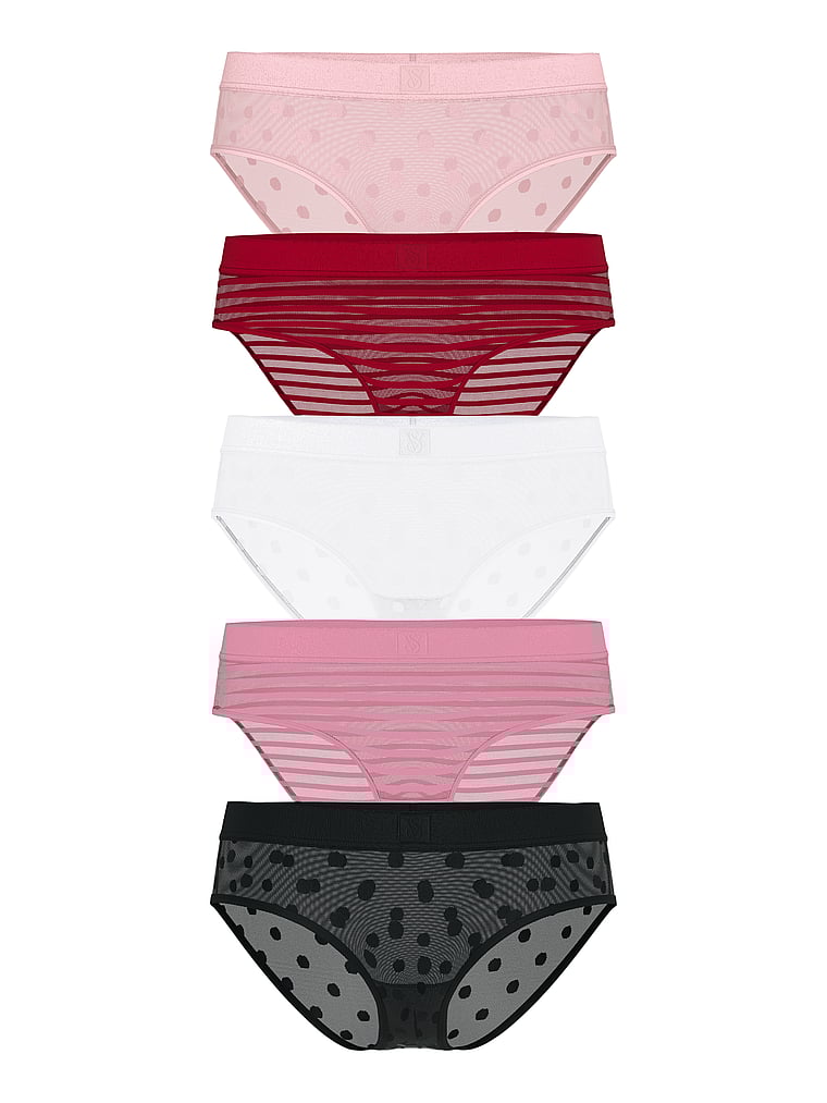 5-Pack Sheer Heritage Logo Hiphugger Panties image number null