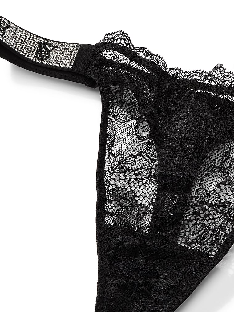 Shine Strap Lace Thong Panty image number null