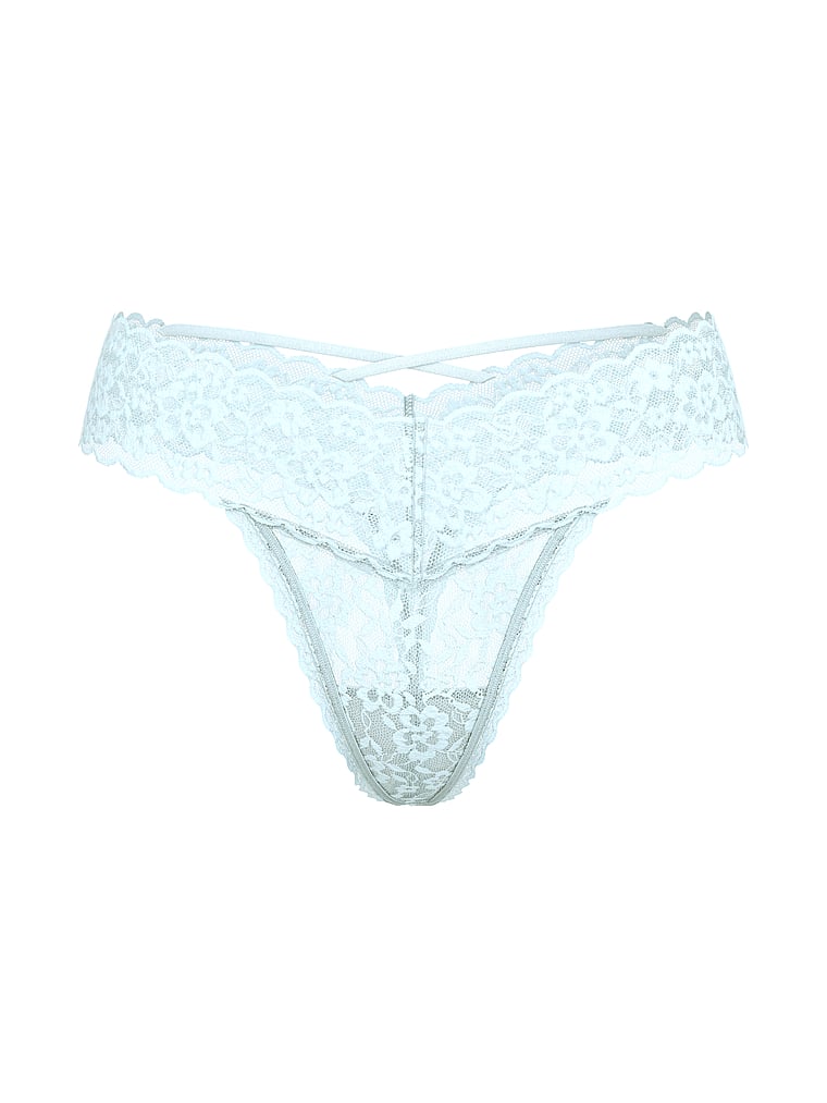 Blossom Lace Strappy-Back Thong Panty image number null