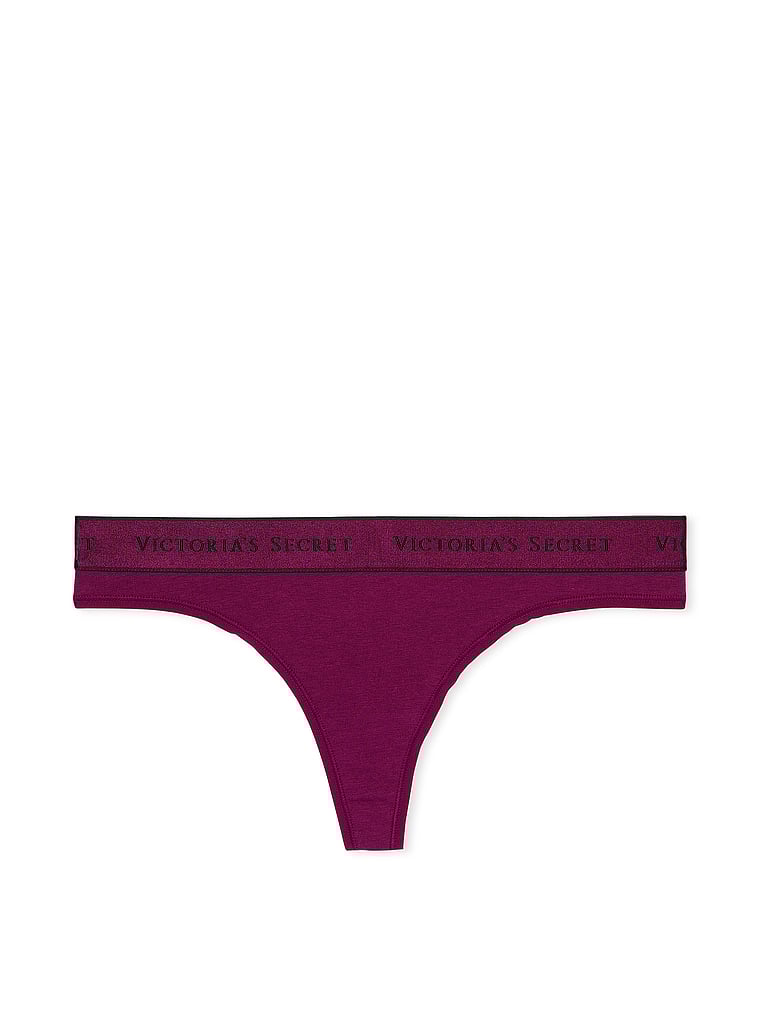 Logo Cotton Thong Panty image number null