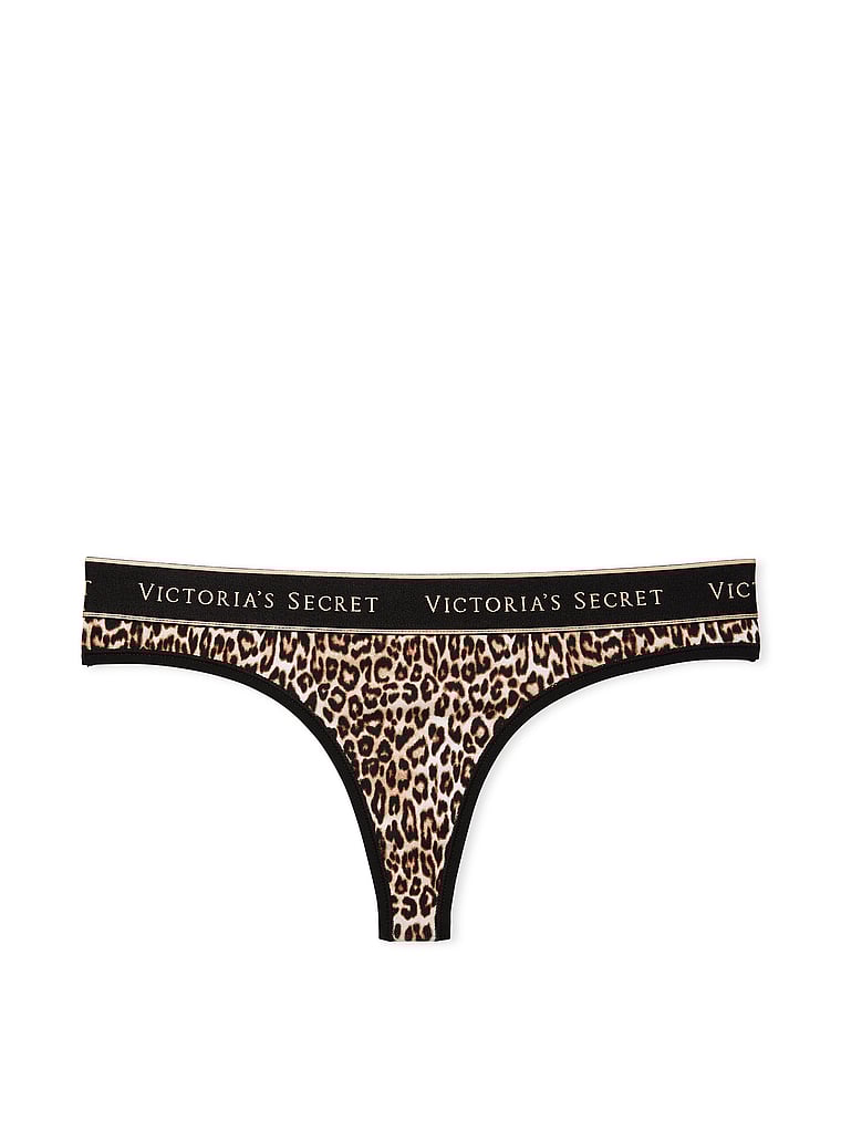 Logo Cotton Thong Panty image number null