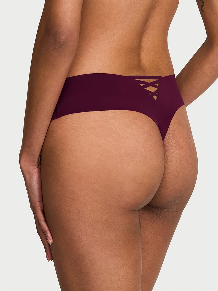 No Show Strappy Thong Panty image number null