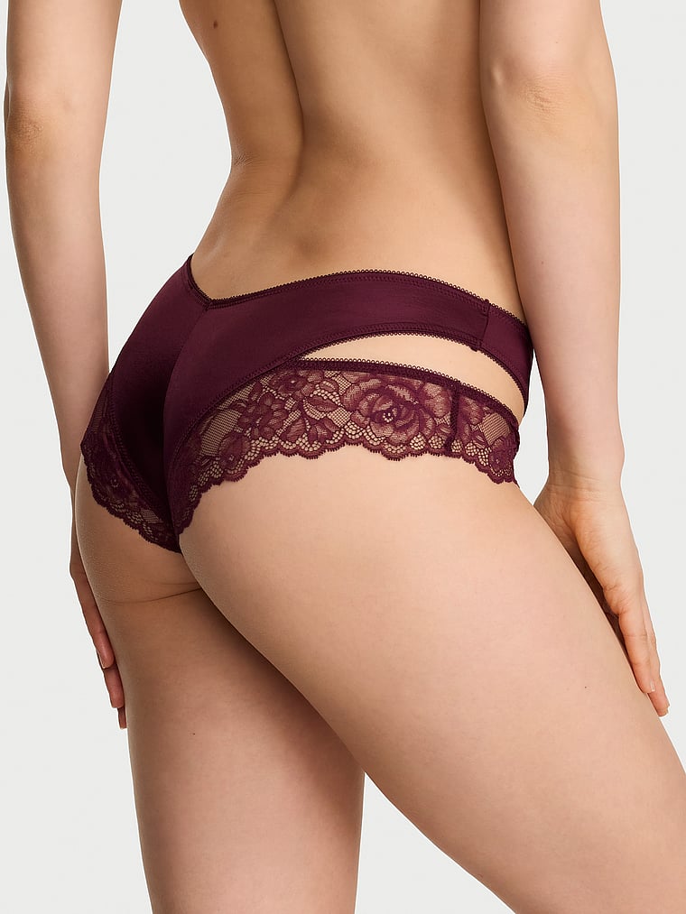 Rose Lace-Trim Cut-Out Cheeky Panty image number null