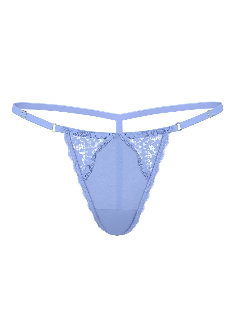 Lace-Trim Adjustable V-String Panty image number null
