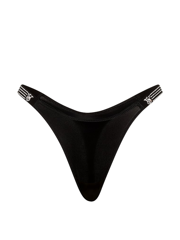 Ombr&eacute; Stripe Shine Strap Thong Panty image number null