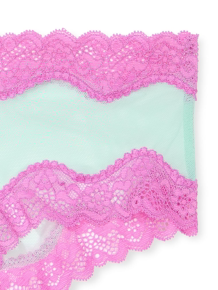 Tease Mesh Lace-Trim Cheeky Panty image number null