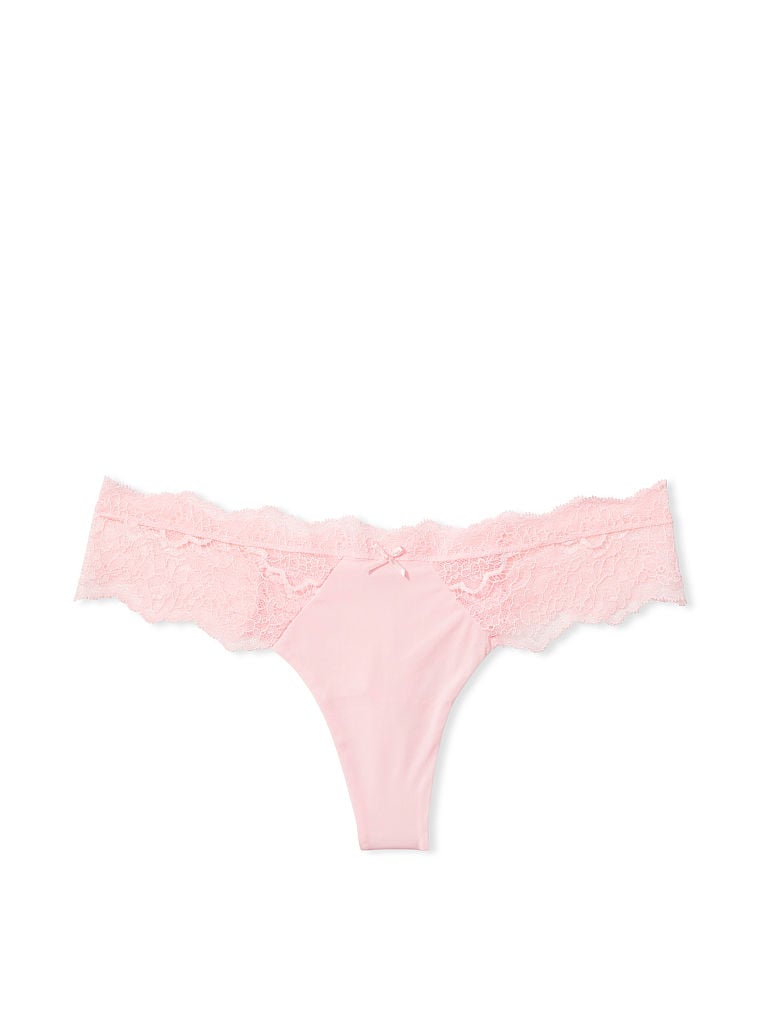 Lace-Trim Thong Panty image number null
