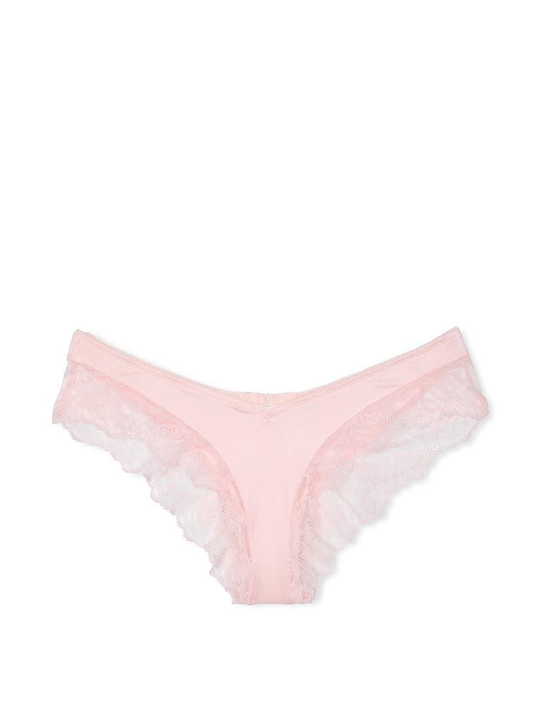 Rose Lace-Trim High-Leg Cheeky Panty image number null