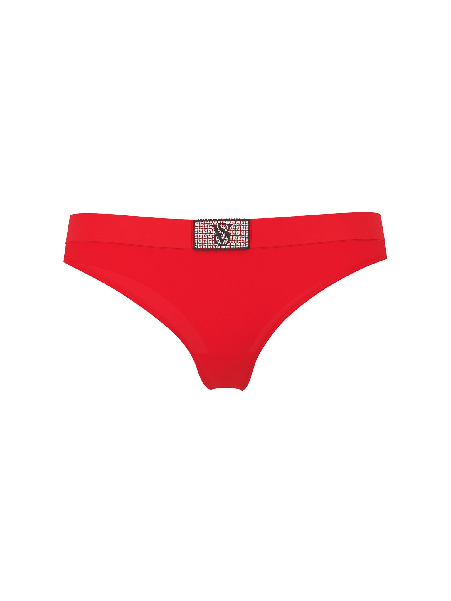 Logo Cotton Shine Patch Velvet Thong Panty image number null
