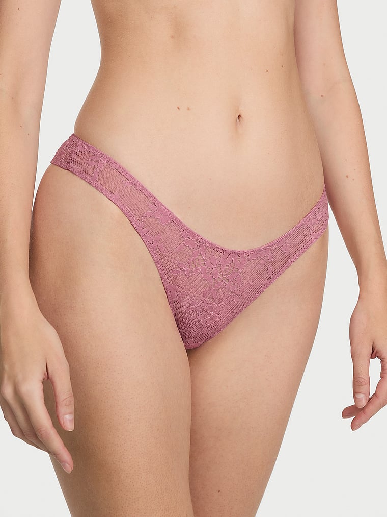 Twinkle Butterfly Lace Open-Back Brazilian Panty image number null
