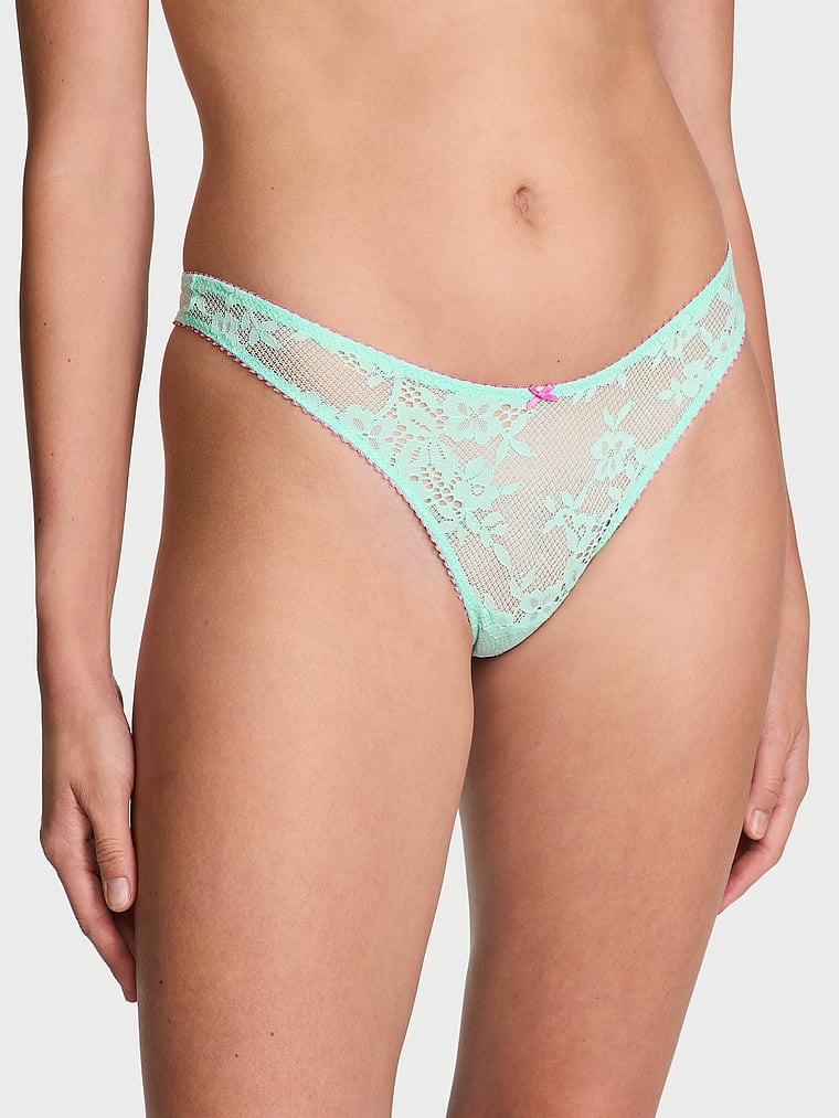 Tease High-Leg Scoop Thong Panty image number null