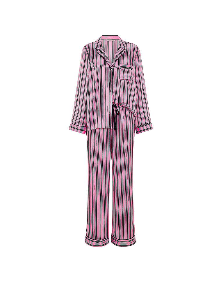 Signature Satin Long Pajama Set image number null