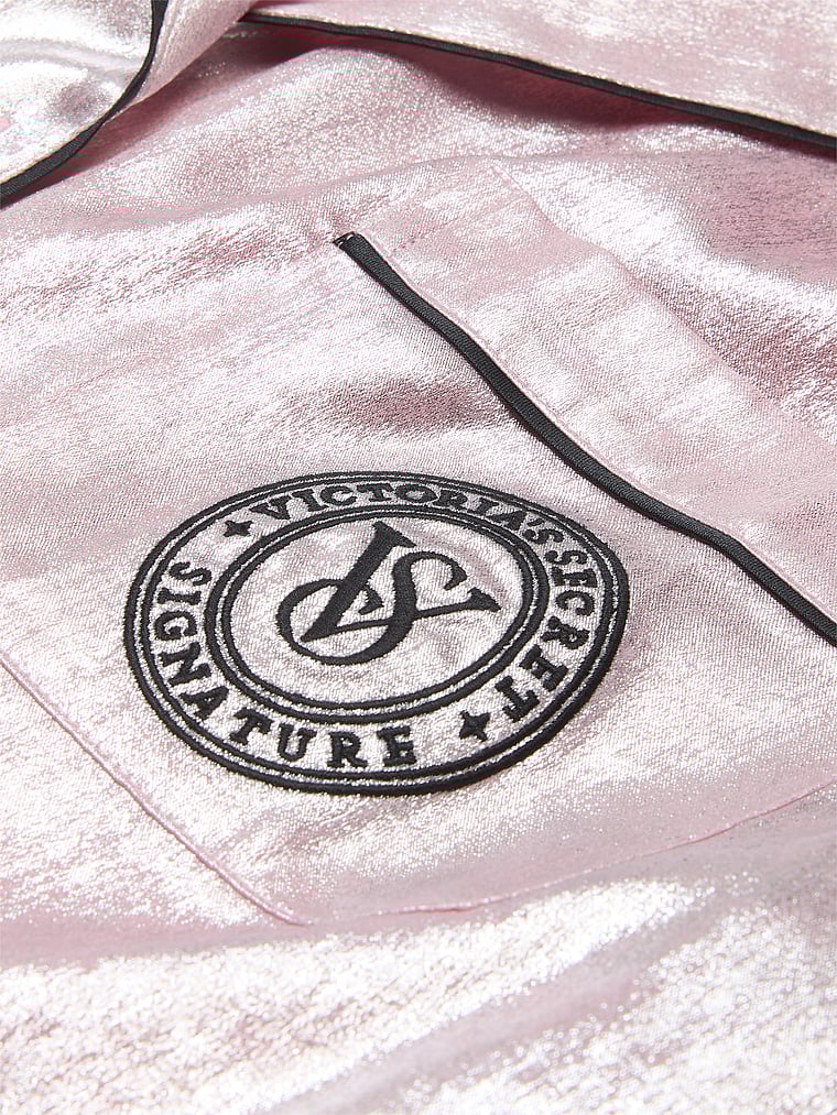 Glazed Satin Short Pajama Set image number null