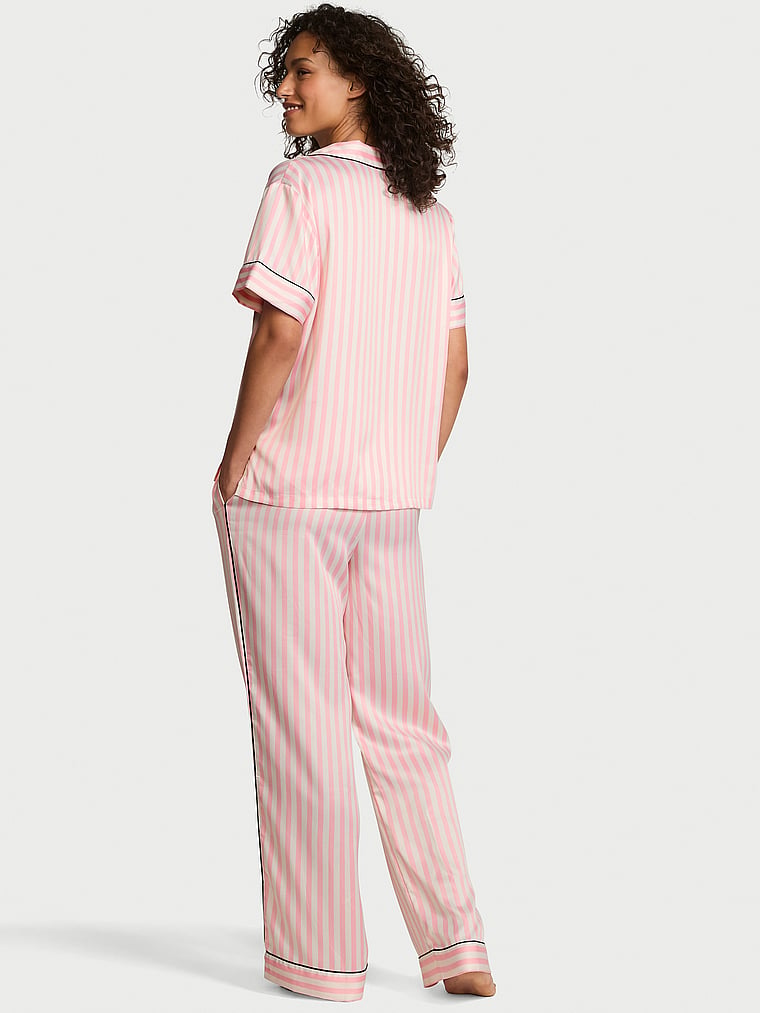 Satin Short-Sleeve PJ Set image number null