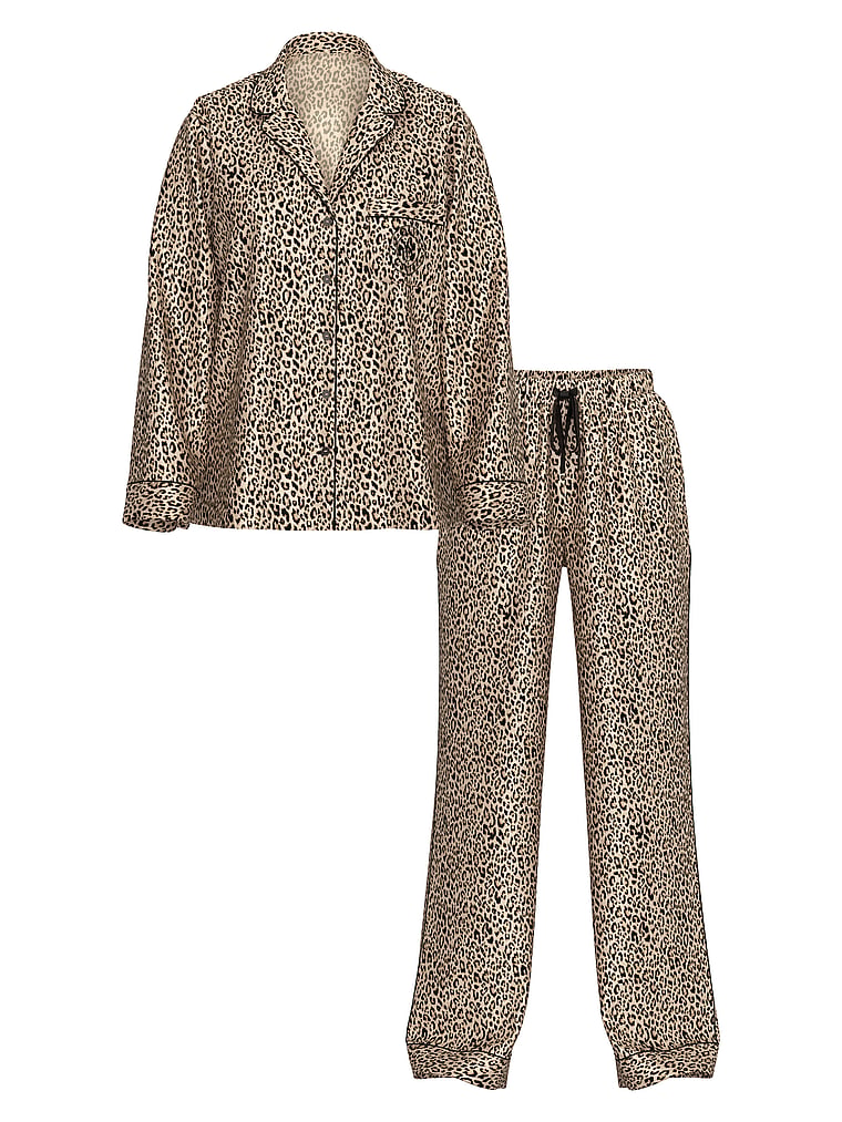 Signature Satin Long Pajama Set image number null