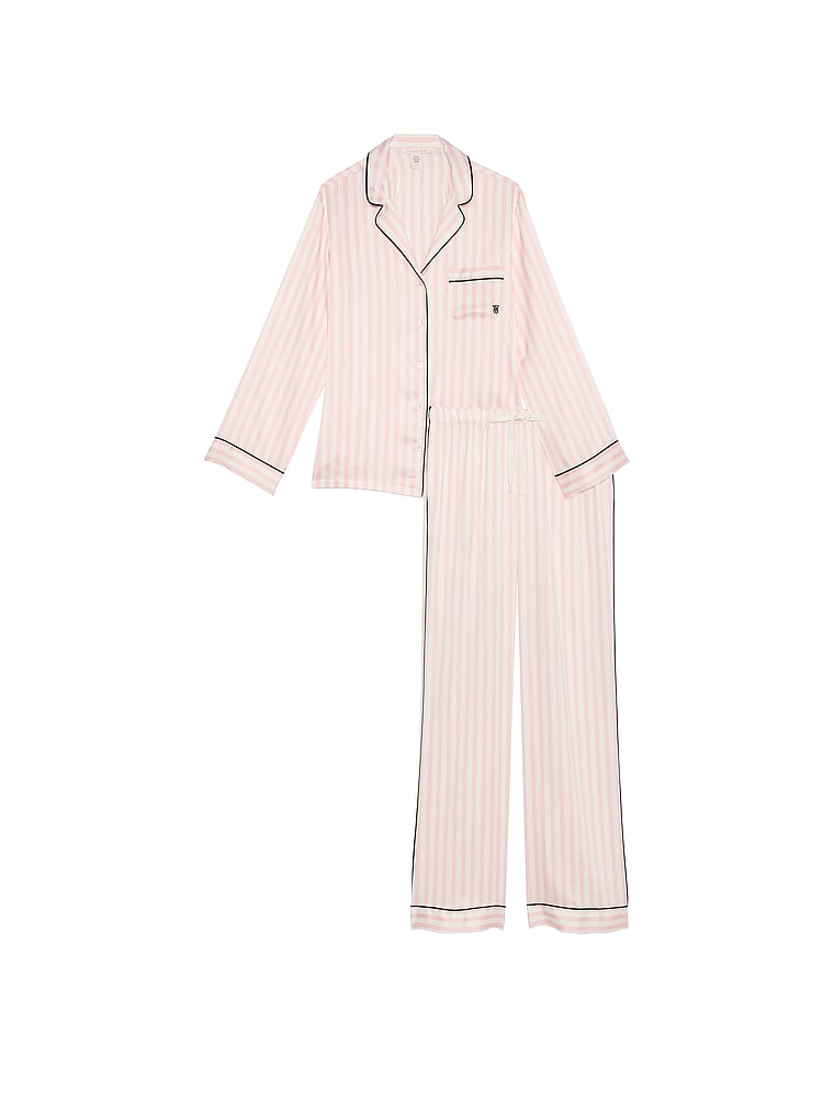 Signature Satin Long Pajama Set image number null