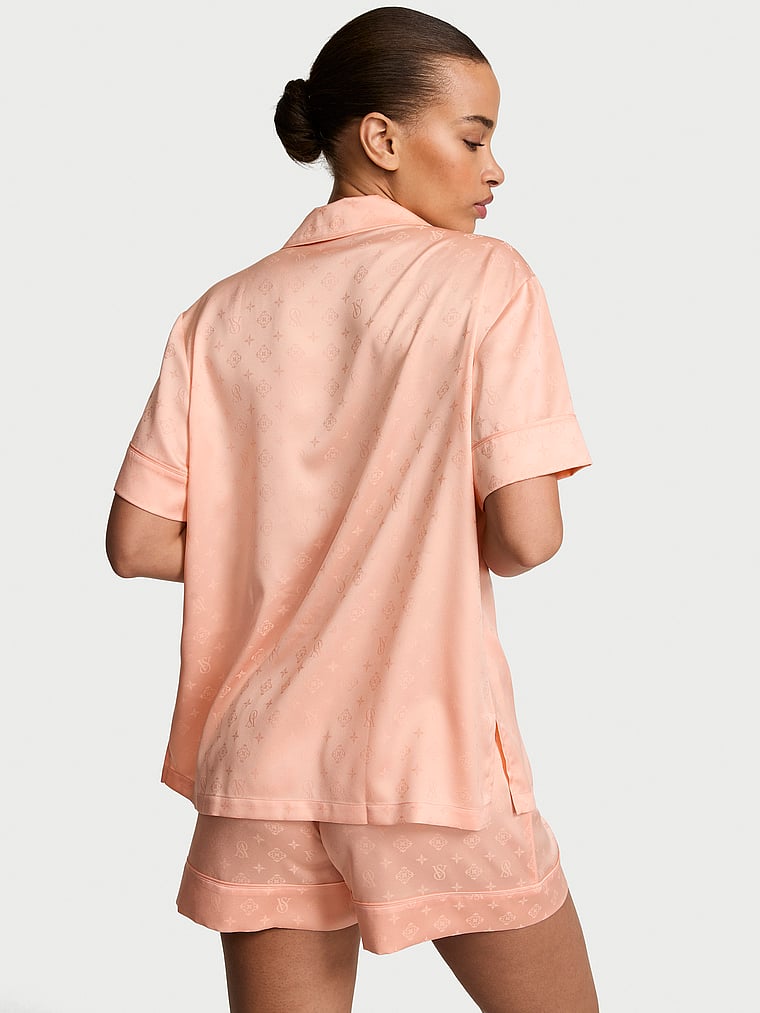 Signature Satin Short Pajama Set image number null