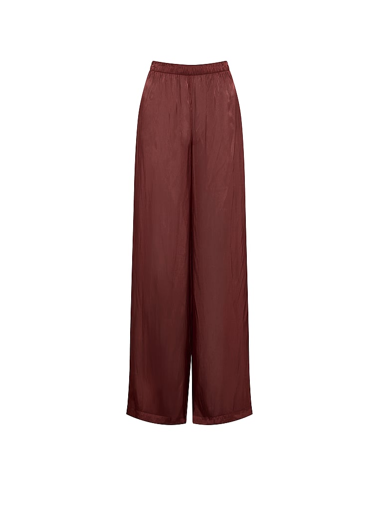 Luxe Sheer Satin Wide-Leg Pant image number null